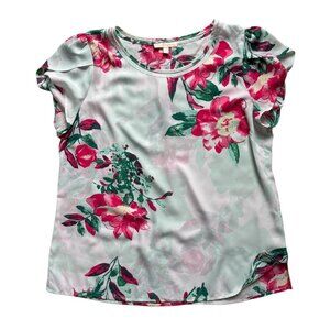 Skies Are Blue Womens Top With Ruffle Sleeves Size Large